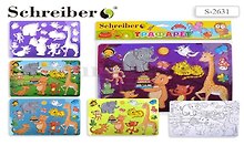 Трафарет Schreiber/Шрайбер День рождения у зверят" пластиковый S 2631"