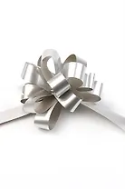 Бант декоративный шар метал.серебряный/золотой, GRAND GIFT