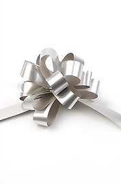 Бант декоративный шар метал.серебряный/золотой, GRAND GIFT