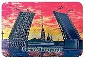 Сувенир АКМ Магнит винил. фольга "Разводной мост красное небо"