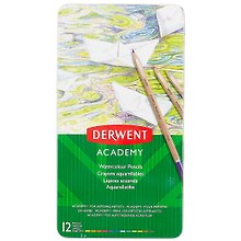 Карандаши цветные акварельные «Academy watercolor», Derwent, 12 цветов