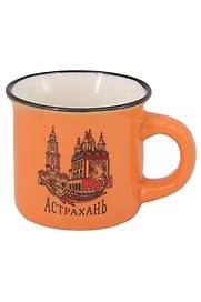 Кружка маленькая оранжевая Астрахань (фарфор) (065-9-82-OR)