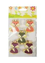 Набор для творчества, Набор прищепок Лисы 5/6 шт в блистере