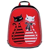 Ранец школьный, Феникс+ КОТЫ КРАСНЫЙ+ЧЕРНЫЙ 38*29.5*15.5см , полиэстер 46649