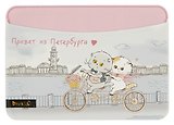Чехол для карточек горизонтальный СПб Басик Привет из Петербурга (с подружкой на велосипеде) (ДКГ2020-41)