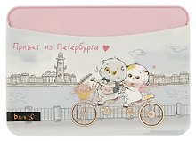 Чехол для карточек горизонтальный СПб Басик Привет из Петербурга (с подружкой на велосипеде) (ДКГ2020-41)