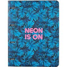 Тетрадь на кольцах «Neon light» 120 листов в клетку, А4, сменный блок - Infolio