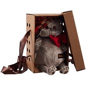 Игрушка мягкая Budi Basa, Басик в красном клетчатом берете с бантом из флиса (19 см) (Ks19-132) - 2