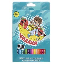 Карандаши цветные «Влад А4», Hatber, 18 цветов