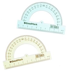 Транспортир 10 см, 180°, пластик, GoodMark, в ассортименте