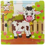 Развивающие рамки Коровка, 15*15см, дерево