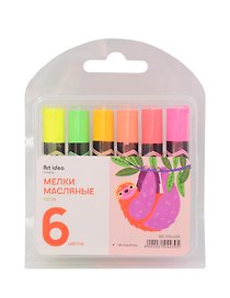 Масляные мелки «Неон», 6 цветов, Art idea