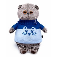 Мягкая игрушка Басик в свитере Кот (19 см)