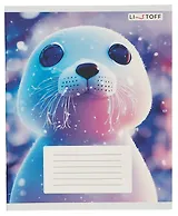 Тетрадь в клетку Listoff, "Зверушки зимой (Универсальная плашка)", 24 листа