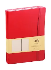 Книга для записей А5 96л кл. "JOY BOOK. Особый красный" 7БЦ, иск.кожа, тонир.офсет, скругл.углы, ляссе