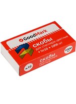 Скобы №10 1000шт цветные, к/к, GoodMark