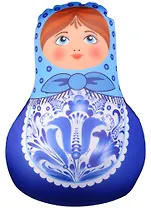 Игрушка-антистресс Матрешка гжель (40х35) (АН2017-30)
