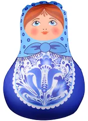 Игрушка-антистресс Матрешка гжель (40х35) (АН2017-30)