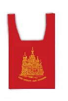 Сумка-шоппер-авоська красная СПб Спас-на крови [СК04-0001]