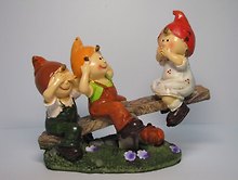 Фигурка декоративная Гномы на качелях (02-5) (15х16)