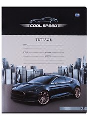 Тетрадь в линейку BG, Cool Speed, 24 листа, в ассортименте
