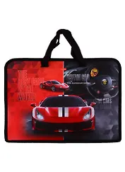 Папка для тетрадей А4 "Dream car" 1отд., молния с трех сторон, ручки, пластик, инд.уп.