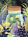 Книга для записей А6 64л кл. "Светлячки" 7БЦ, мат.лам, выб.лак, блестки «Золото», офсет