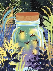 Книга для записей А6 64л кл. "Светлячки" 7БЦ, мат.лам, выб.лак, блестки «Золото», офсет