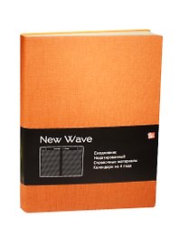 Ежедневник недатированный «New Wave» А5, оранжевый, 136 листов, экокожа, Listoff