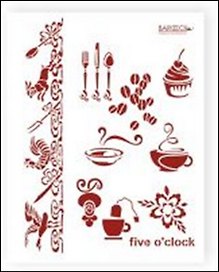 Трафарет пластиковый многоразовый Кухня файв о клок (20х25) (Л-076)