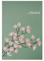 Книга для записей А5+ 144 листа "Цветы на бирюзе"