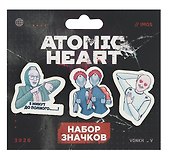 Набор значков «Atomic Heart. Баба Зина», дерево, 3 штуки - 0