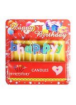 Набор свечей для торта Happy Birthday H2 см полоска (673601)