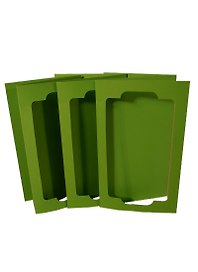 Набор открыток тройных с прямоугольным фигурным окошком Сочной зелени (card3-2-230) (упаковка)