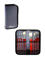 Кисти 10шт щетина ассорти, пенал "Creative", европодвес, Pinax