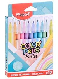 Фломастеры «Pastel» Maped, 10 цветов, смываемые
