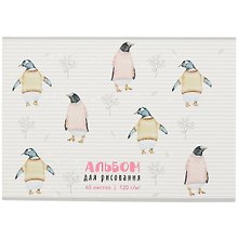 Альбом для рисования «Пингвины» Academy Style А4, 40 листов, склейка