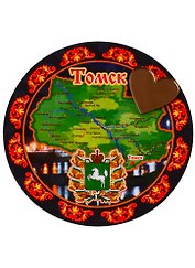 ГС Магнит Томск Карта-тарелочка (дерево с фурнитурой ) (7,5см)