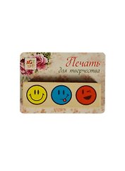 Печать для творчества 3 смайла (858352) (1,7х2х7см) (дерево) (3+) (упаковка)