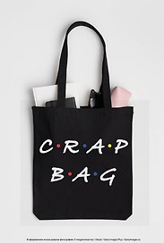 Сумка-шоппер. Crap bag (черная, 38х43 см, длина ручек 58 см)