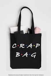 Сумка-шоппер. Crap bag (черная, 38х43 см, длина ручек 58 см)