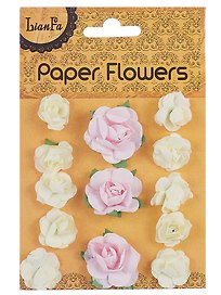 Набор для творчества. Цветы "Paper Flower", 3 больших + 10 маленьких, розовые и молочные