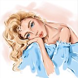 Холст с красками по номерам "Красивая светловолосая девушка", 20 х 20 см