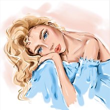 Картина-раскраска по номерам «Красивая светловолосая девушка», 20 х 20 см, Рыжий Кот