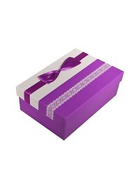 Коробка подарочная "Фиолетовый атлас на сиреневом "  22*15*7см, декор. бант, сиреневый, картон, Хансибэг