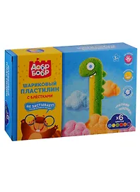 Шариковый пластилин ДобрБобр с блестками (6 цв.) НШБНЗ6