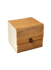 Шкатулка квадратная рябь (545601) (соломка) (10х9х9см)