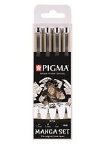 Ручки капиллярные черные 04шт "Pigma Micron Manga"