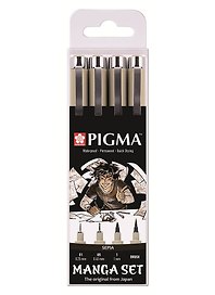Ручки капиллярные черные 04шт "Pigma Micron Manga"