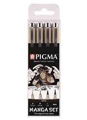 Ручки капиллярные черные 04шт "Pigma Micron Manga"